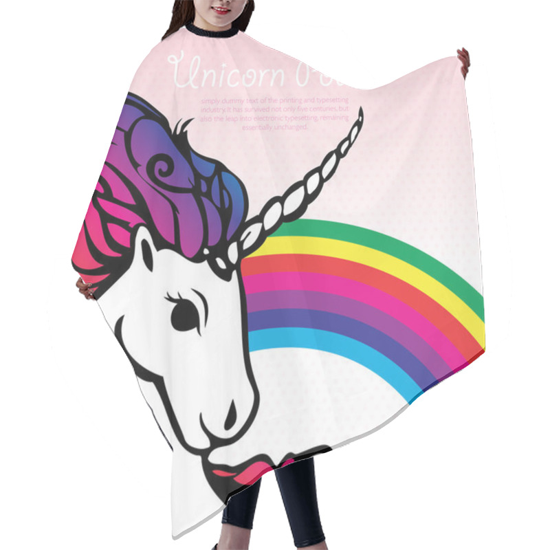 Personality  Power Unicorn With A Rainbow Vector Hair Cutting Cape