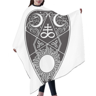 Personality  Planchette For Spirit Talking Board Vector Illustration. Mediumship Divination Equipment, Alchemy, Religion, Spirituality, Occultism Antique Style Boho Sticker, Flash Tattoo Or Print Design Drawing. Hair Cutting Cape