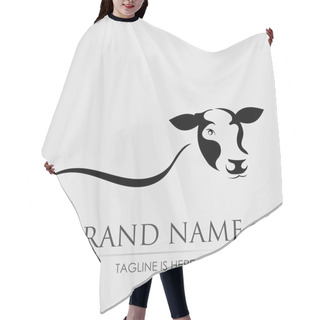 Personality  Cow Head Design Vector On Gray Background. Farm Animal  Hair Cutting Cape