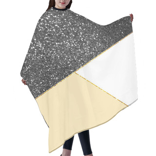 Personality  Geometric Background With Black Glitter, White And Light Yellow Colors  Hair Cutting Cape