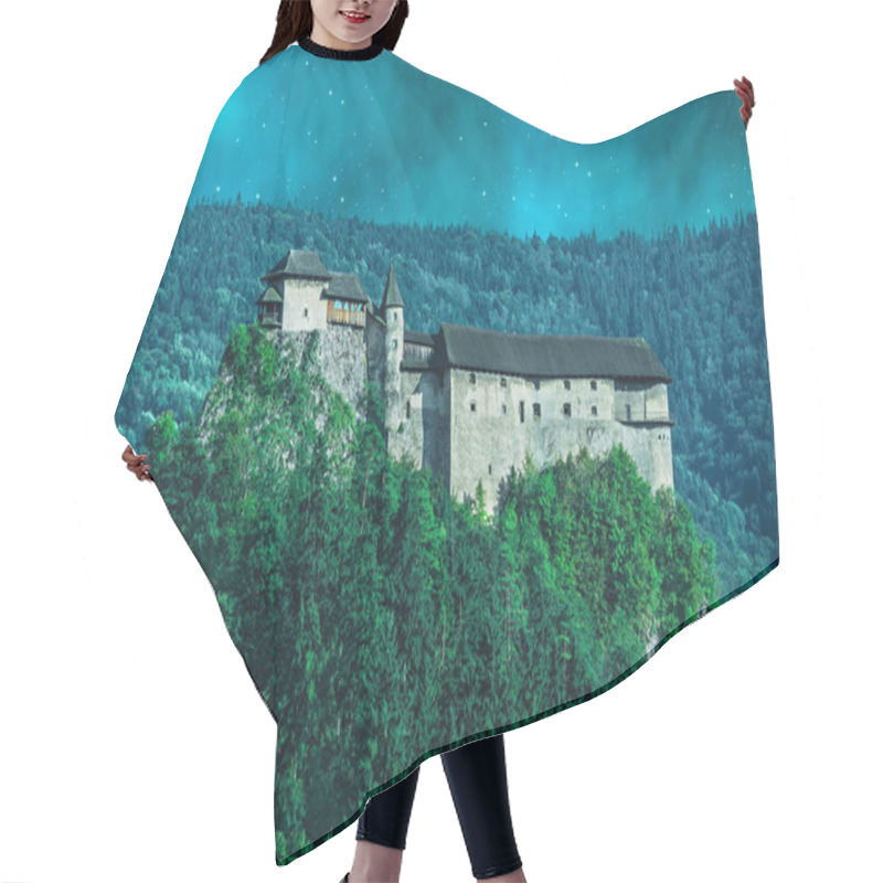 Personality  Scary Castle In A Forest At Night With Moon Hair Cutting Cape
