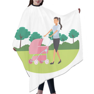 Personality  Woman With Pram Parkscape Hair Cutting Cape