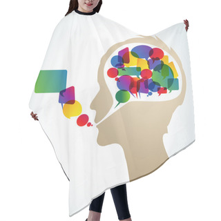 Personality  Abstract Speaker Silhouette With Bubbles Hair Cutting Cape