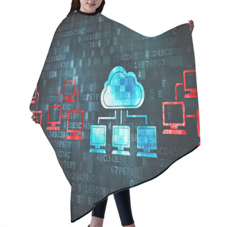 Personality  Cloud Computing Concept: Cloud Technology On Digital Background Hair Cutting Cape