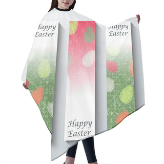 Personality  Happy Easter Greeting Banner. Hair Cutting Cape