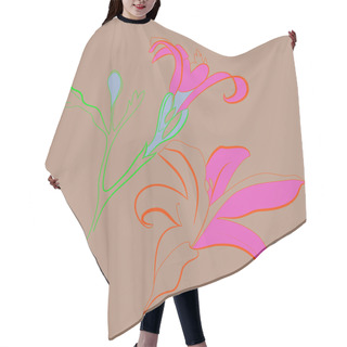 Personality  Abstract Simple Floral Pattern With Copy Space Hair Cutting Cape