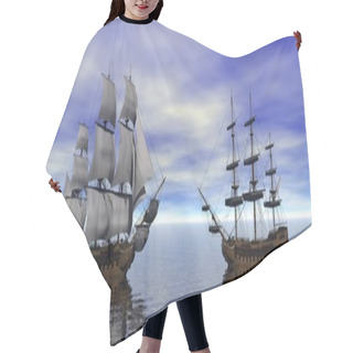 Personality  Twon Boats Merchants Hair Cutting Cape