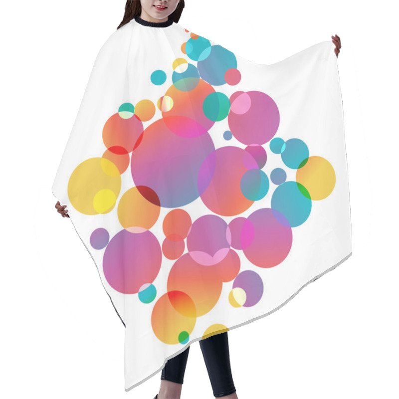 Personality  Colorful circles diamond hair cutting cape