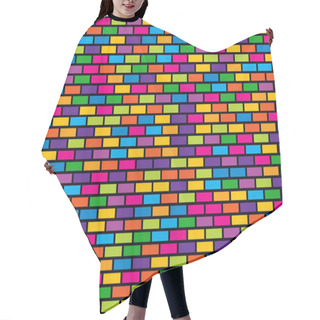 Personality  Abstract Trendy Background With Vector Bricks On Black Hair Cutting Cape
