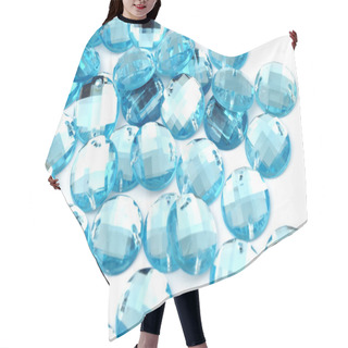 Personality  Blue Rhinestone On White Background Hair Cutting Cape