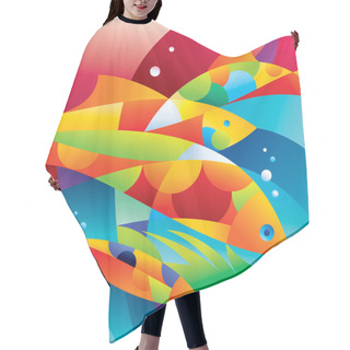 Personality  Abstract Colorful Fishes Near The Coral Reef Hair Cutting Cape