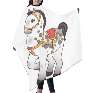Personality  Toy Horse Isolated Vector Illustration. Hair Cutting Cape