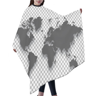 Personality  High Detail World Map. Vector Illustration Of Earth Map Hair Cutting Cape