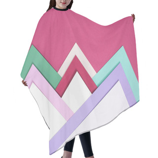 Personality  Colored Different Triangles Isolated On Burgundy Hair Cutting Cape