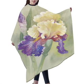 Personality  Watercolor Flower Collection: Iris Hair Cutting Cape