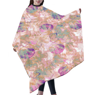 Personality  Seamless Pattern With Flower Motifs Hair Cutting Cape