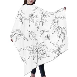 Personality  Ficus Branches Sketch Hair Cutting Cape