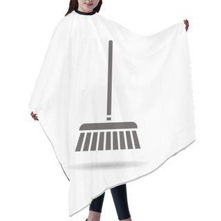 Personality  Mop Icon. Drop Shadow Silhouette Symbol. Hair Cutting Cape