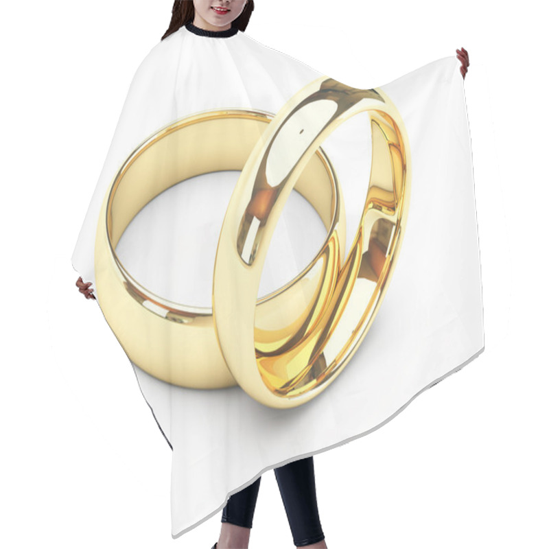 Personality  GOLD WEDDING RINGS Hair Cutting Cape