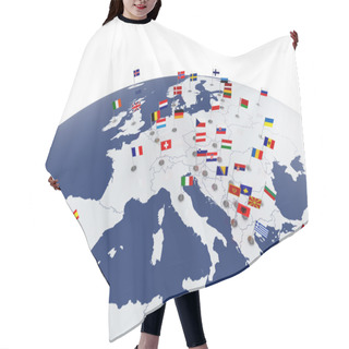 Personality  Europe Map Hair Cutting Cape