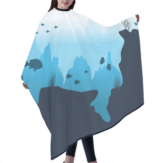 Personality  Underwater Background With Coral Reef Landscape Hair Cutting Cape