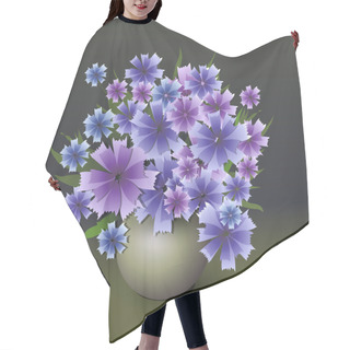 Personality  Vector Bouquet Of Cornflower. Hair Cutting Cape