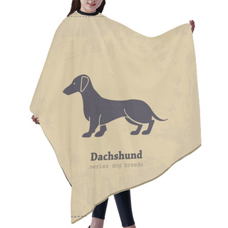 Personality  Vintage Dachshund Poster Hair Cutting Cape