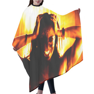 Personality  Fiery Evil Woman Hair Cutting Cape