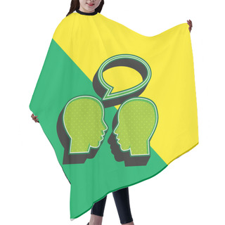 Personality  Bald Professors Talking Green And Yellow Modern 3d Vector Icon Logo Hair Cutting Cape
