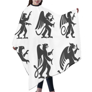 Personality  Heraldic Griffins With Raised Paws Hair Cutting Cape