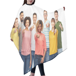Personality  International Group Of People Pointing On You Hair Cutting Cape
