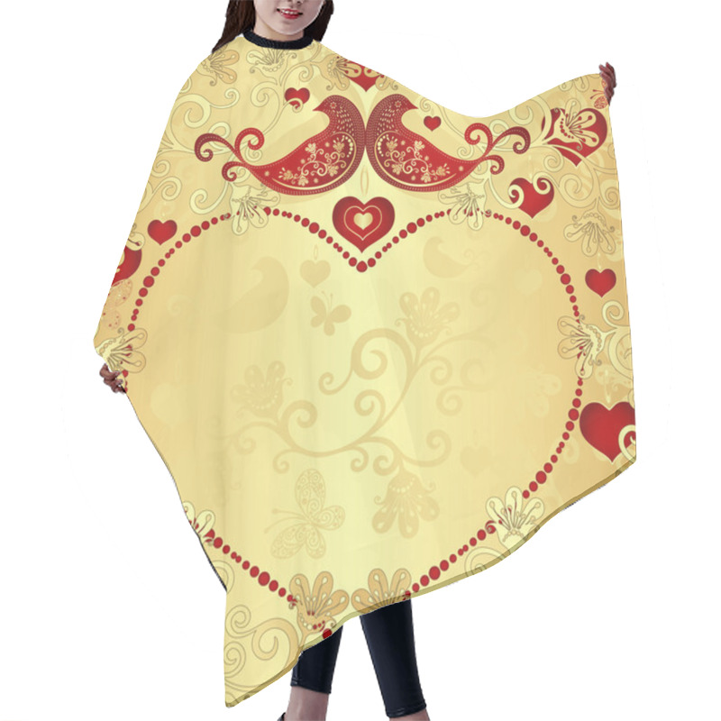 Personality  Gold Valentine Frame Hair Cutting Cape