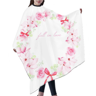 Personality  Blooming Bouquets With Bows Vector Design Frame Hair Cutting Cape