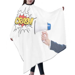 Personality  Businesswoman Holding Megaphone Hair Cutting Cape