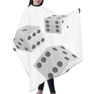 Personality  3d Three White Dice Falling Hair Cutting Cape