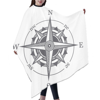 Personality  Wind Rose Or Compass Icon On White Background. Vector Hair Cutting Cape