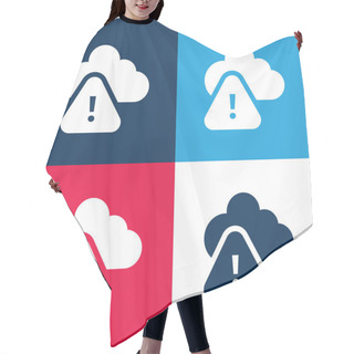 Personality  Access Denied Blue And Red Four Color Minimal Icon Set Hair Cutting Cape