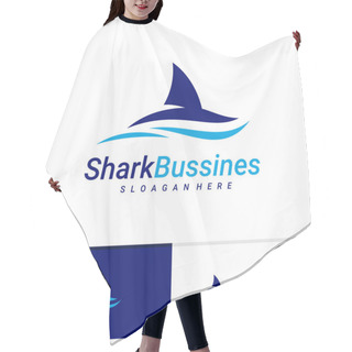 Personality  Shark Fin Logo Design Vector Template, Creative Shark Logo Design Concept Hair Cutting Cape