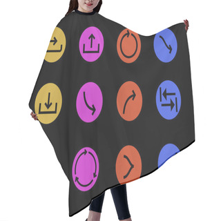 Personality  Arrows In Multicolored Circles And Different Directions Isolated On Black Hair Cutting Cape