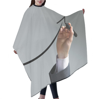 Personality  Businessman Drawing A Uptrend Chart On Screen Hair Cutting Cape