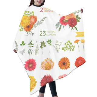 Personality  Vintage Flowers And Leaves - In Watercolor Style Hair Cutting Cape