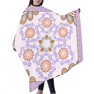 Personality  Bandanna  With Lilac  Orange Ornament On A Light Background Hair Cutting Cape