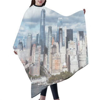 Personality  Scenic View Of New York Buildings And Atlantic Ocean, Usa Hair Cutting Cape