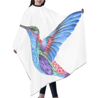 Personality  Hummingbird Watercolor Painting. Hair Cutting Cape