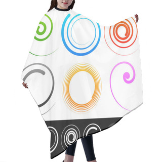 Personality  Colorful Spirals, Shapes Set. Hair Cutting Cape