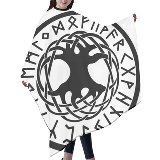 Personality  Yggdrasil And Runic Symbols.  Hair Cutting Cape