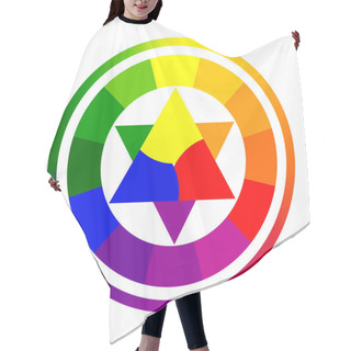 Personality  Vector Illustration Of Color Circle Of Twelve Colors. Hair Cutting Cape