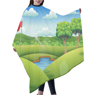 Personality  Golf Course On The Landscape Background Hair Cutting Cape
