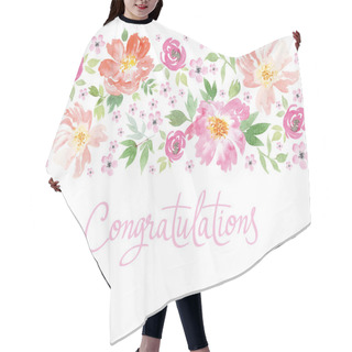 Personality  Watercolor Spring Flowers. Hair Cutting Cape
