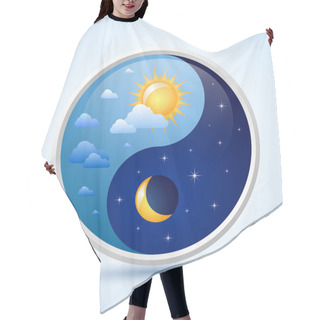 Personality  Day And Night Symbol Hair Cutting Cape